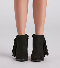 Trendy Strut Fringe Ankle Booties Newgew