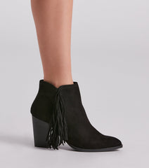 Trendy Strut Fringe Ankle Booties Newgew