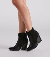 Western Chic Block Heel Booties Newgew