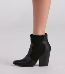 Western Chic Block Heel Booties Newgew