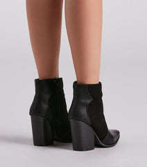 Western Chic Block Heel Booties Newgew