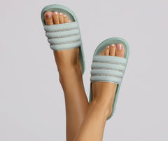 Straight Chillin' Rhinestone Slides Newgew