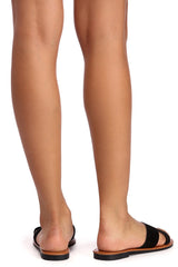 X Strap Slip On Sandals Newgew