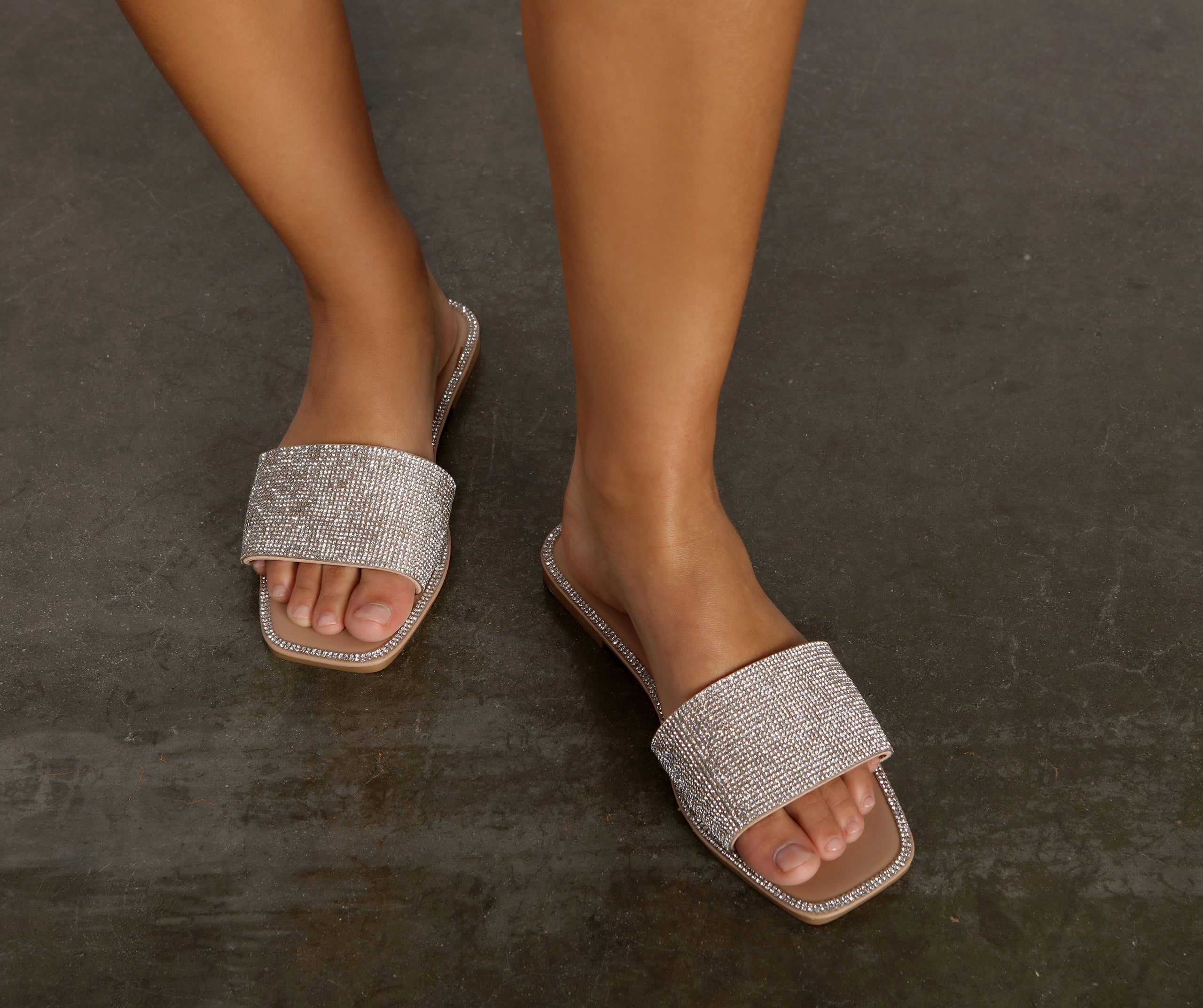 All That Luxe Rhinestone Sandals Newgew