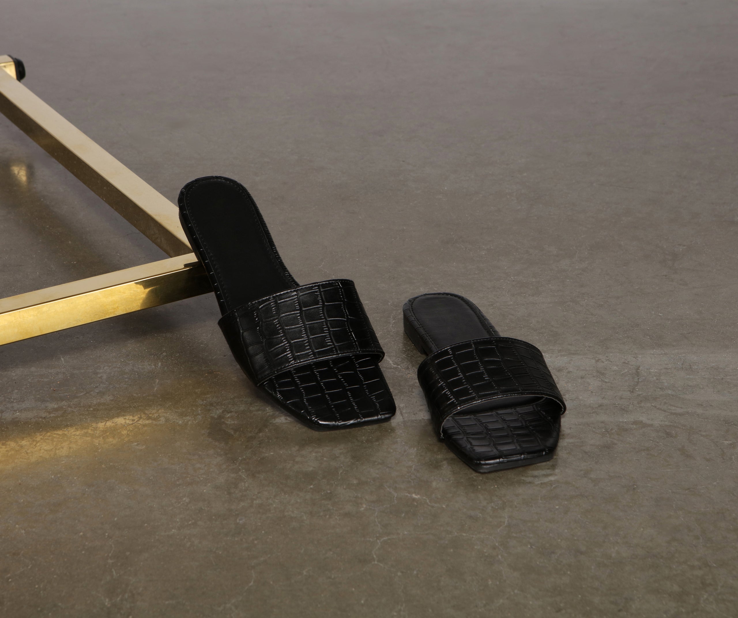 Always Chic Croc-Embossed Sandals Newgew