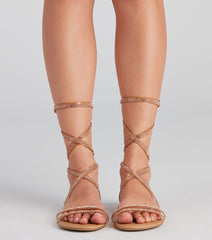 Glam Radar Lace-Up Flat Sandals Newgew
