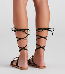 Miss Lace-Up Flat Sandals Newgew