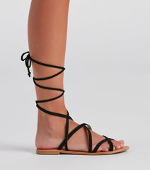 Miss Lace-Up Flat Sandals Newgew