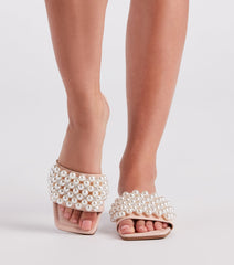 Hidden Treasure Faux Pearl Slide Sandals Newgew