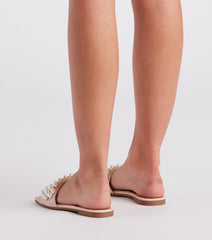 Hidden Treasure Faux Pearl Slide Sandals Newgew