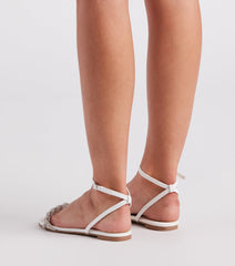 Hint Of Radiance Rhinestone Flat Sandals Newgew