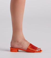 Fab And Trendy Rhinestone Low Heel Mules Newgew