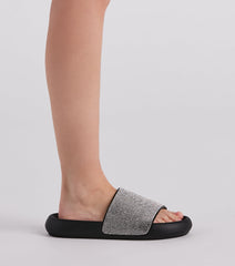 Luxe Lounge Rhinestone Strap Slides Newgew