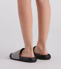 Luxe Lounge Rhinestone Strap Slides Newgew