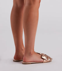 Can't Stop This Shine Metallic Bow Sandals Newgew