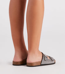 Glam Rhinestone Buckle-Strap Sandals Newgew