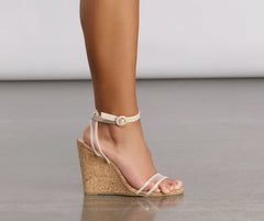 Sassy PVC Strap Cork Wedges Newgew