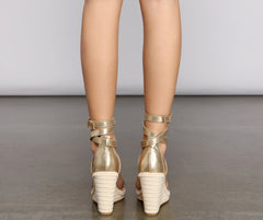 Glam Life Lace-Up Espadrille Wedges Newgew
