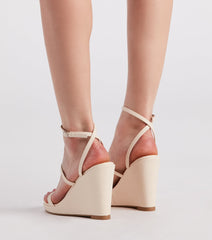 In The Sun Strappy Platform Wedges Newgew