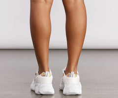 Holographic And Zipper Chunky Sneakers Newgew