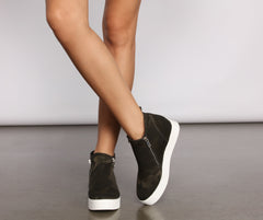 At Ease High Top Zippered Sneakers Newgew