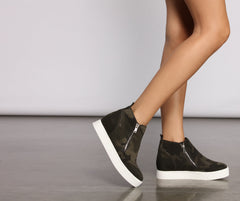 At Ease High Top Zippered Sneakers Newgew