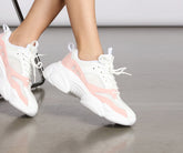 Pop of Pink Chunky Sneakers Newgew
