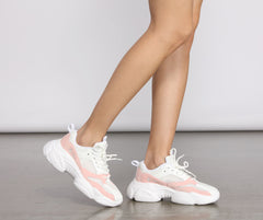 Pop of Pink Chunky Sneakers Newgew
