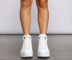 Too Fab Faux Leather Platform Sneakers Newgew
