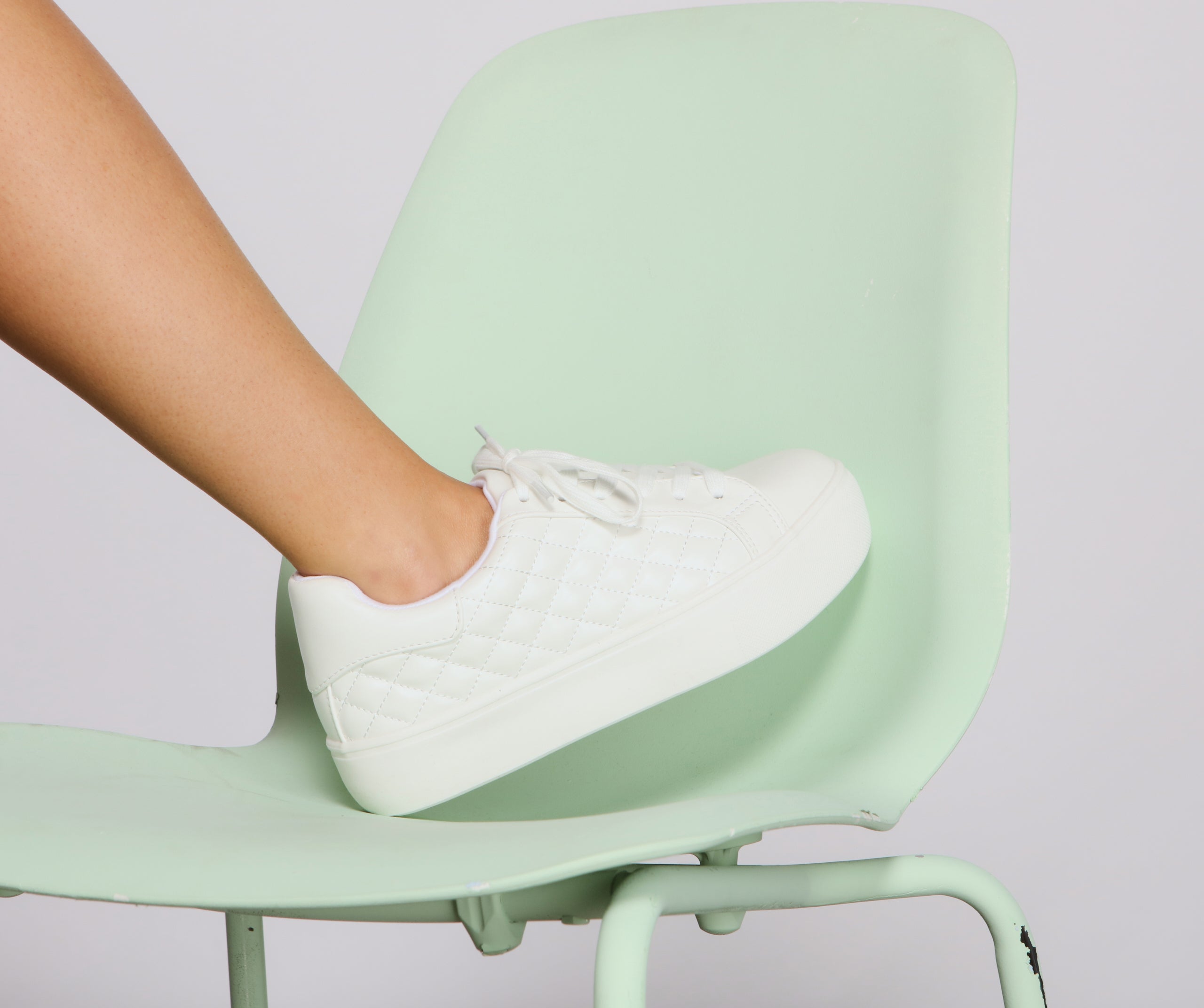 Faux Leather Quilted Chic Sneakers Newgew