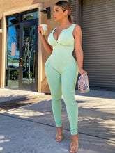 One Piece Sleeveless Ribbed Backless Romper Newgew