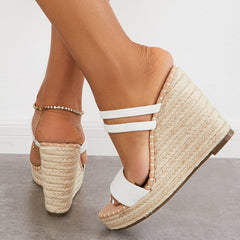 Open Toe Platform Espadrille Wedges Slip on Sandals Pairmore