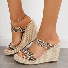 Open Toe Platform Espadrille Wedges Slip on Sandals Pairmore