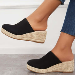 Espadrilles Mule Wedges Platform Slip on Backless Sandals Pairmore