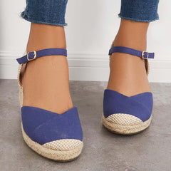 Closed Toe Espadrilles Wedge Ankle Strap Sandals Pairmore