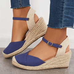 Closed Toe Espadrilles Wedge Ankle Strap Sandals Pairmore