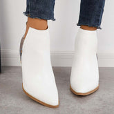 Womens Western Ankle Cowboy Boots Cutout Block Heel Booties Pairmore