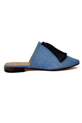 Tassels Denim Flat Mule Newgew