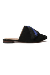Tassels Denim Flat Mule Newgew