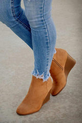 Side Slit Wedge Bootie Newgew