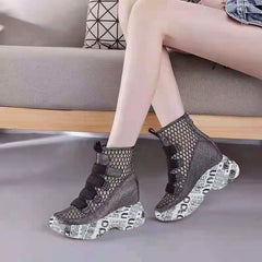 Wedge Mesh Hollow Out Boots Newgew