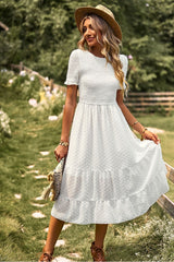 Swiss Dot Ruffle Hem Dress Newgew