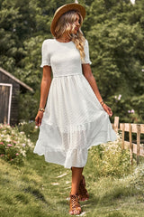 Swiss Dot Ruffle Hem Dress Newgew