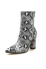 Snake Print High Heel Boots Newgew