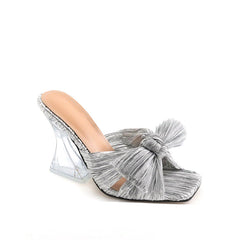 Bow Decor Heeled Sandals Newgew