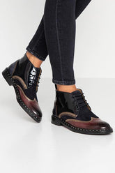 Color Block Lace Up Flat Pumps Newgew