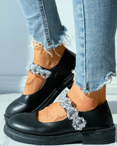 Studded Decor Strap Mary Jane Flats Newgew
