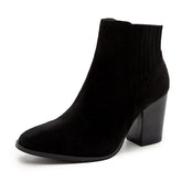 Suede Elastic Panel Chelsea Ankle Boot Vegan Suede Low Block Heel Chelsea Boots Newgew