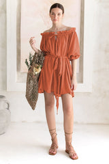 Vacay Off Shoulder Boho Mini Dress Newgew