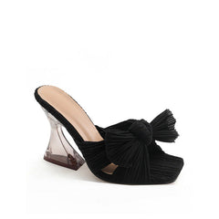 Bow Decor Heeled Sandals Newgew
